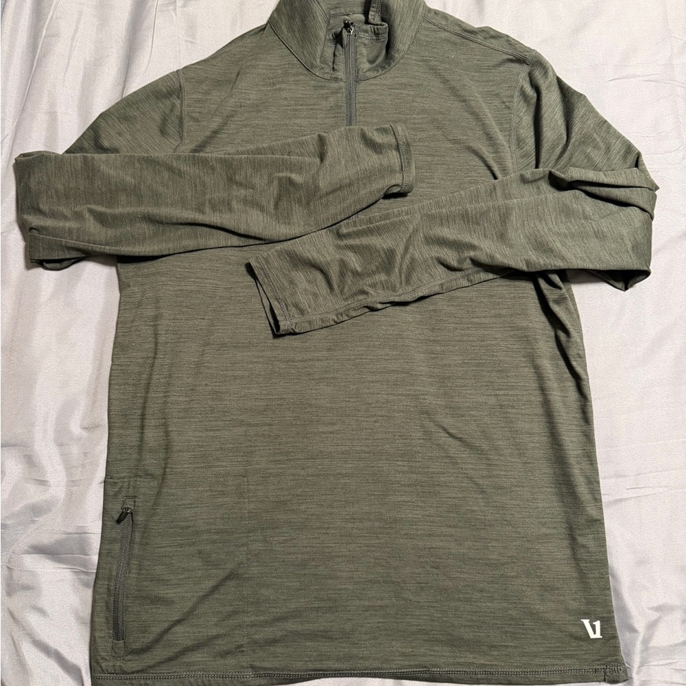 Vuori Ease Performance Half-Zip 2.0 Men Gray Long Sleeve Pullover Athletic